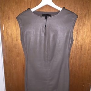 BCBG grey leather dress